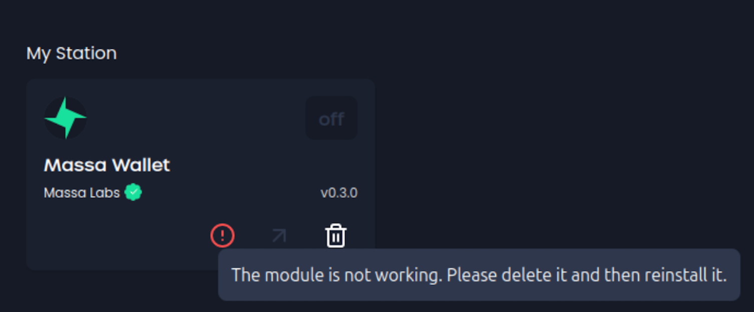 Wallet plugin error